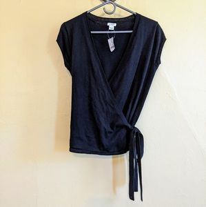 NWT Black Wrap Sweater by J. Crew
